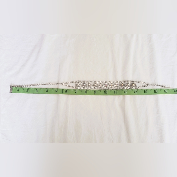 Vintage Iridescent Silver Cubic Zirconia Choker - Picture 12 of 12